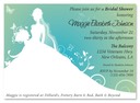 Blue ad Green Bride Silhouette Bridal Shower Invitations