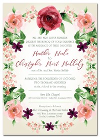 Floral Pink Purple Wedding Invitation