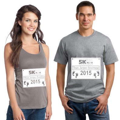 Team Jacques Boudreaux - Maddies Footprints - Footprints Forever 2015 5K Shirts
